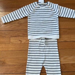 H&M Baby Neutral Stripe Sweater Set